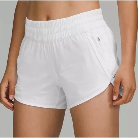 Lululemon Tracker Low Rise Lined Elastic Waist Short Shorts White 8 - Picture 2 of 13